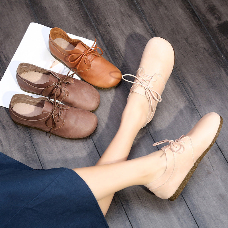 Women's Spring Art Retro Mori Genuine Cotton Casual Shoes