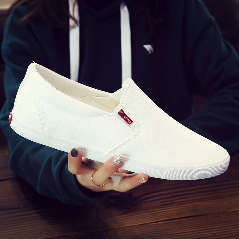 Men's Spring Surface Waterproof Solid White Thin Bottom Casual Shoes