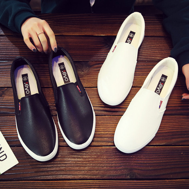 Men's Spring Surface Waterproof Solid White Thin Bottom Casual Shoes