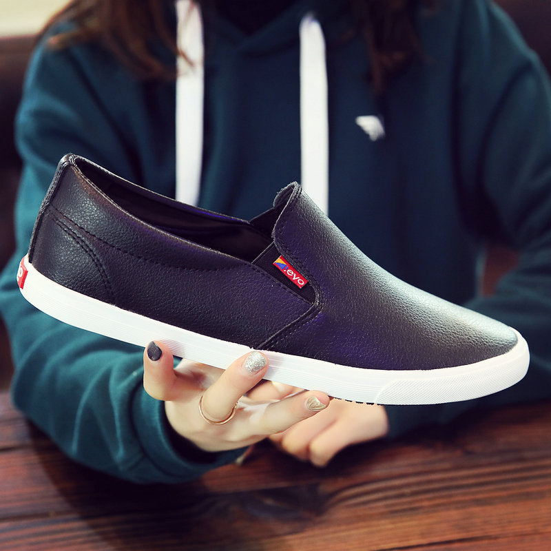 Men's Spring Surface Waterproof Solid White Thin Bottom Casual Shoes