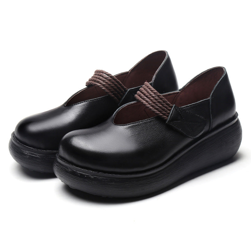 Women's Platform Velcro Retro Ethnic Style Pumps Casual Shoes
