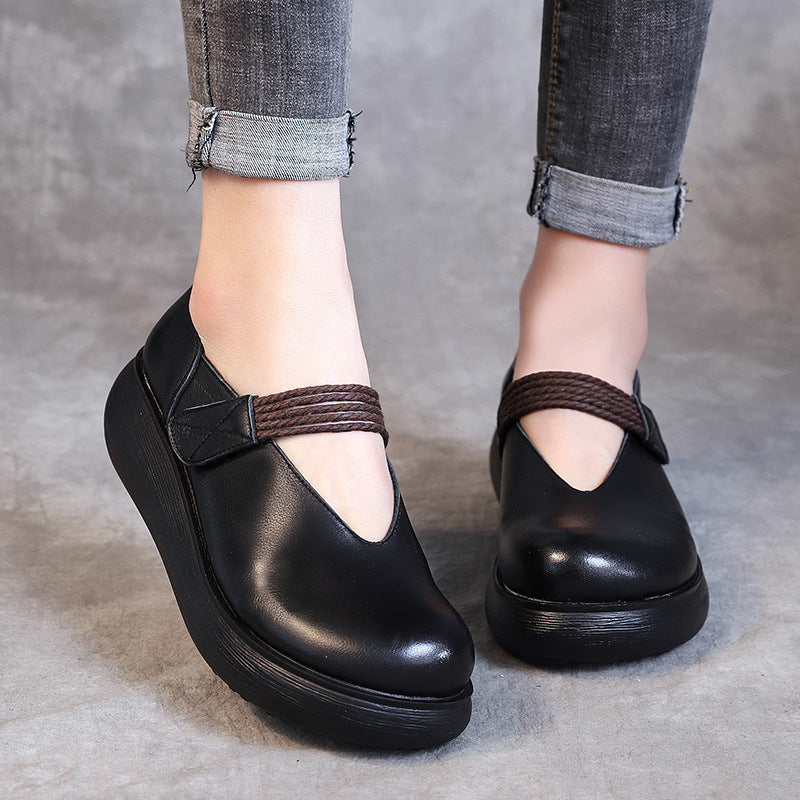 Women's Platform Velcro Retro Ethnic Style Pumps Casual Shoes