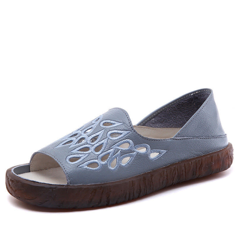 Women's Bottom Maternity Embroidered Mother Genuine Handmade Sandals