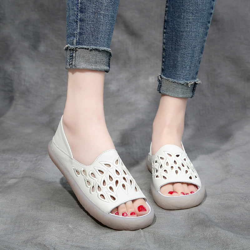Women's Bottom Maternity Embroidered Mother Genuine Handmade Sandals