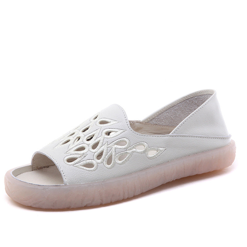 Women's Bottom Maternity Embroidered Mother Genuine Handmade Sandals