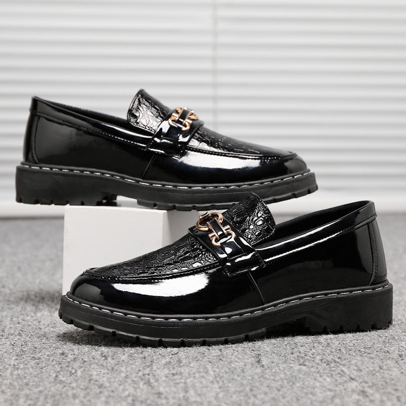 Men's Glossy Social Trendy Lazy Slip-on Small Casual Shoes