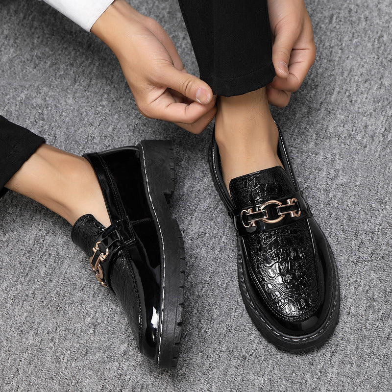 Men's Glossy Social Trendy Lazy Slip-on Small Casual Shoes