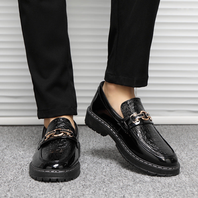 Men's Glossy Social Trendy Lazy Slip-on Small Casual Shoes