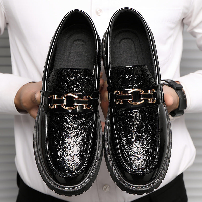 Men's Glossy Social Trendy Lazy Slip-on Small Casual Shoes