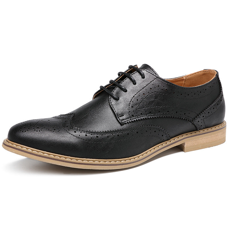 Men's Korean Style British Tide Breathable Wedding Hair Stylist Leather Shoes