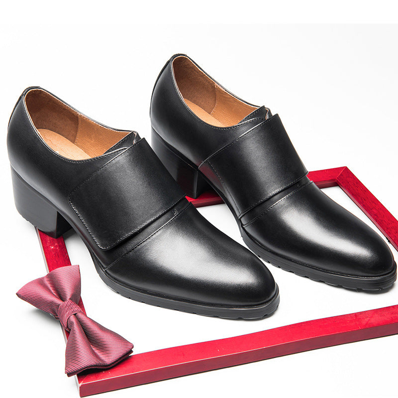 Men's Breathable High Small Size Color Matching Leather Shoes
