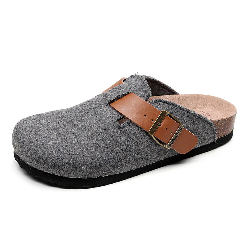 Women's & Men's Box Four Wool Felt Woolen Flat Men's Shoes