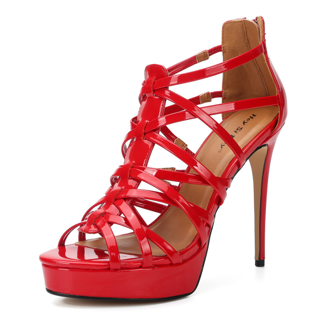 Women's & Men's Black Silk Beauty Plus Size Fake Sandals