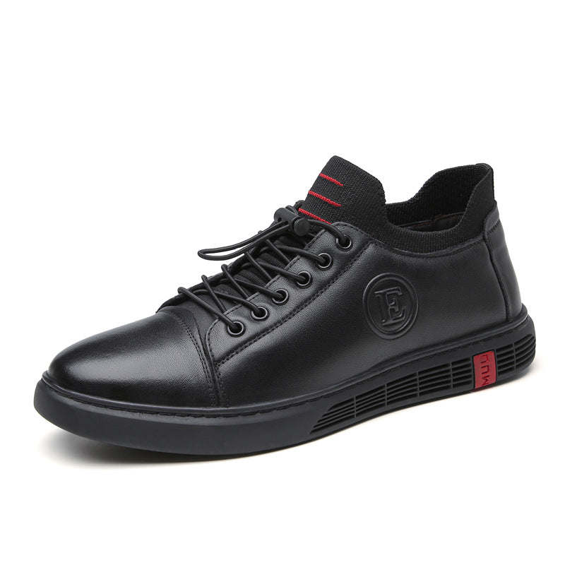 Men's Fleece-lined First Layer Cowhide Warm Casual Shoes
