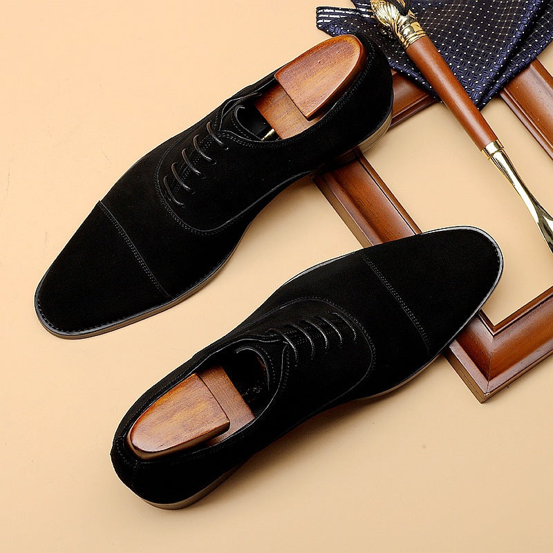 Men's Quality Business Cowhide Derby Fashion Leather Shoes