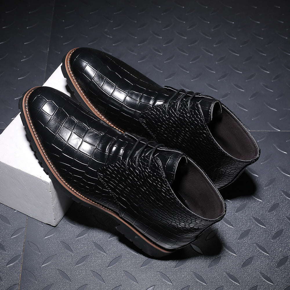 Men's Pointed Toe Front Breathable Mid Plus Boots