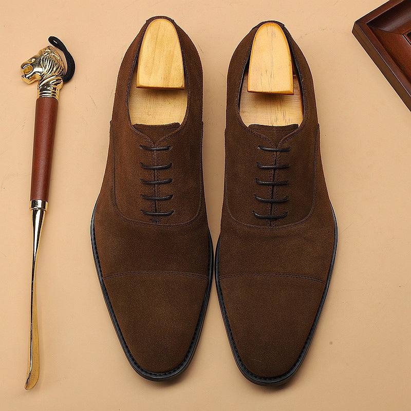 Men's Quality Business Cowhide Derby Fashion Leather Shoes
