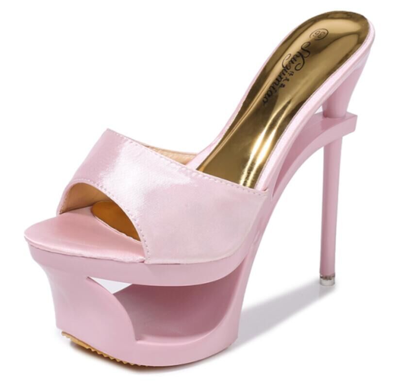 Women's Diamond Chiffon Floral Decorations Waterproof Platform Sandals
