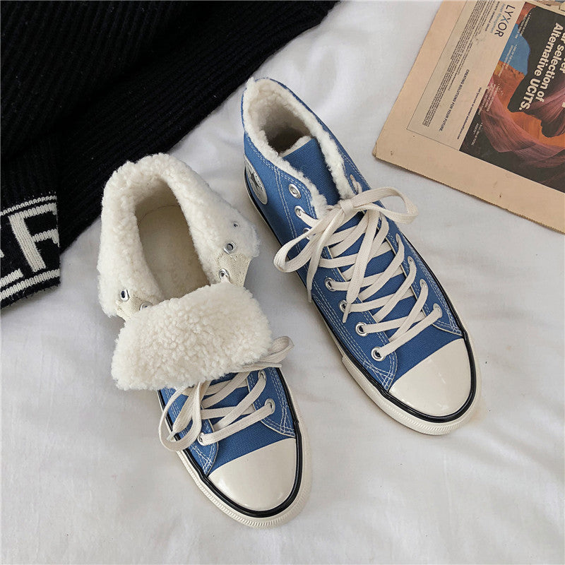 Men's Comfortable Winter Fleece-lined Warm Trendy Canvas Shoes