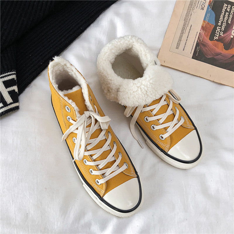 Men's Comfortable Winter Fleece-lined Warm Trendy Canvas Shoes