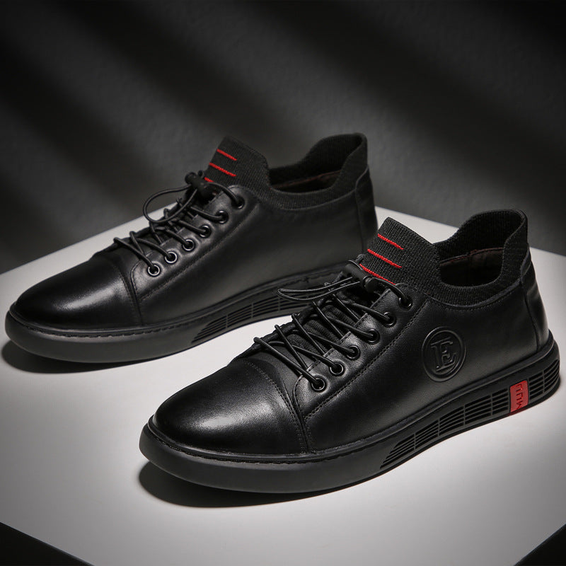 Men's Fleece-lined First Layer Cowhide Warm Casual Shoes