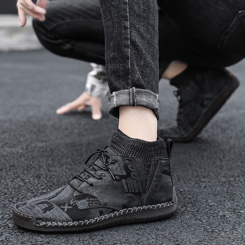 Men's Veet Warm Cotton Plus Size Trendy Men's Shoes