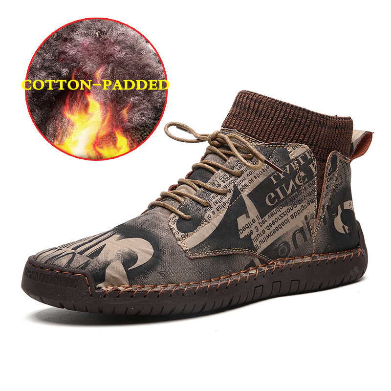 Men's Veet Warm Cotton Plus Size Trendy Men's Shoes