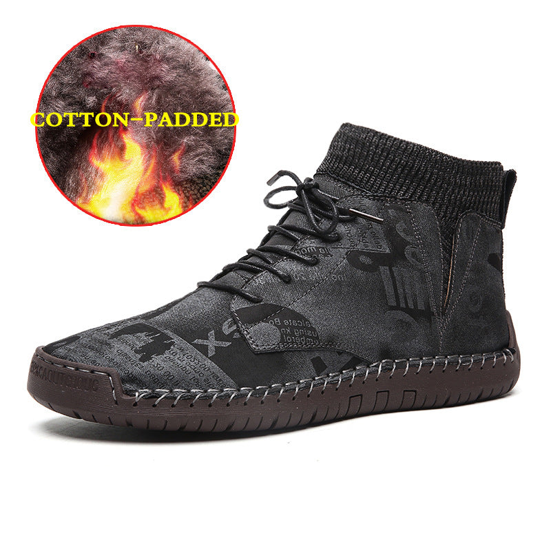 Men's Veet Warm Cotton Plus Size Trendy Men's Shoes