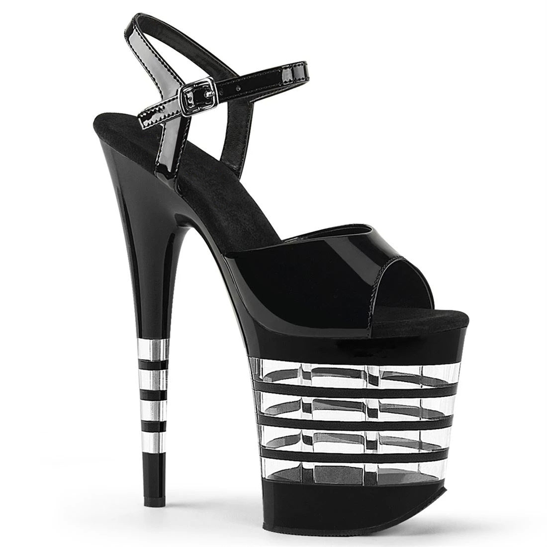 Platform Fashion Transparent Striped Waterproof Pole Sandals