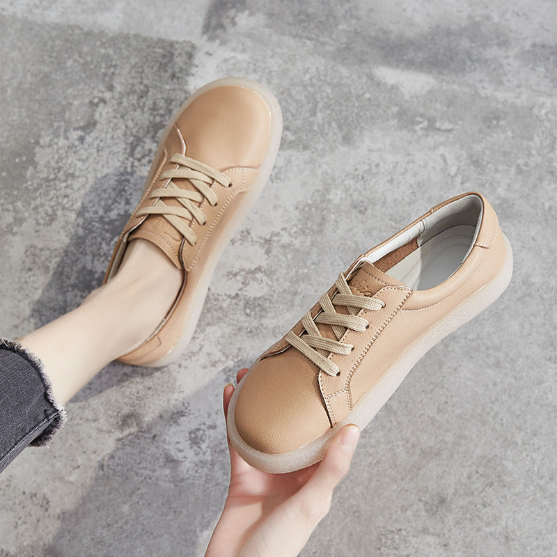 Women's Mori Genuine White Lazy Pregnant Flat Casual Shoes