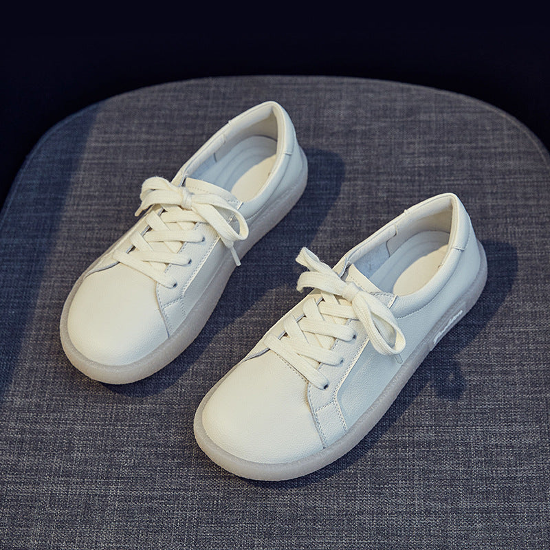 Women's Mori Genuine White Lazy Pregnant Flat Casual Shoes
