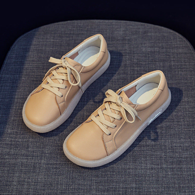Women's Mori Genuine White Lazy Pregnant Flat Casual Shoes