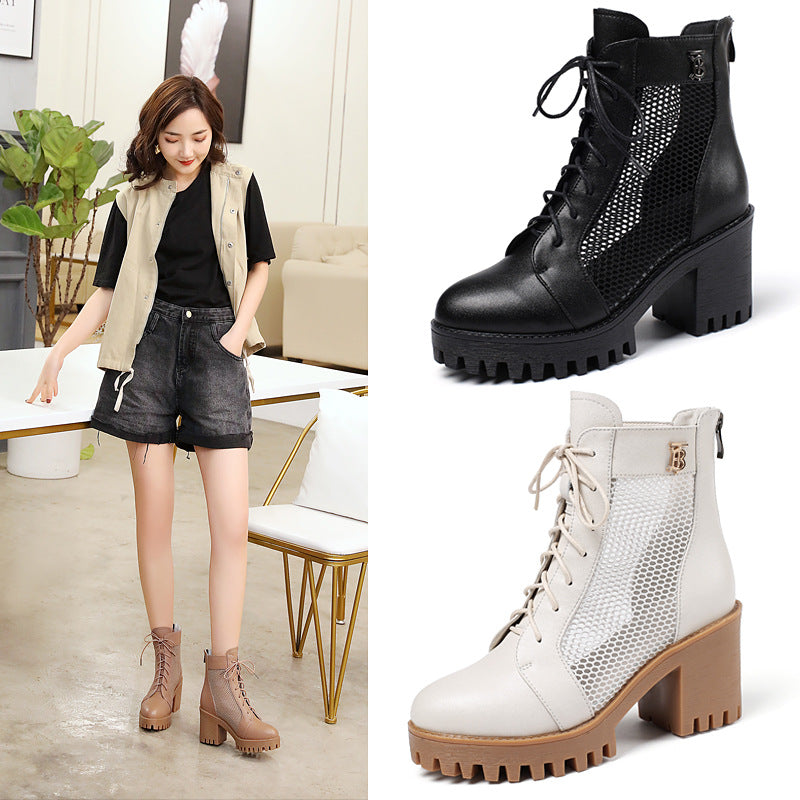 Spring High Mesh Chunky Platform Dr. Boots