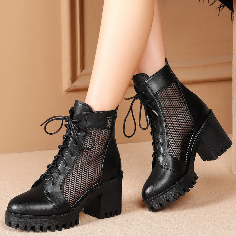 Spring High Mesh Chunky Platform Dr. Boots