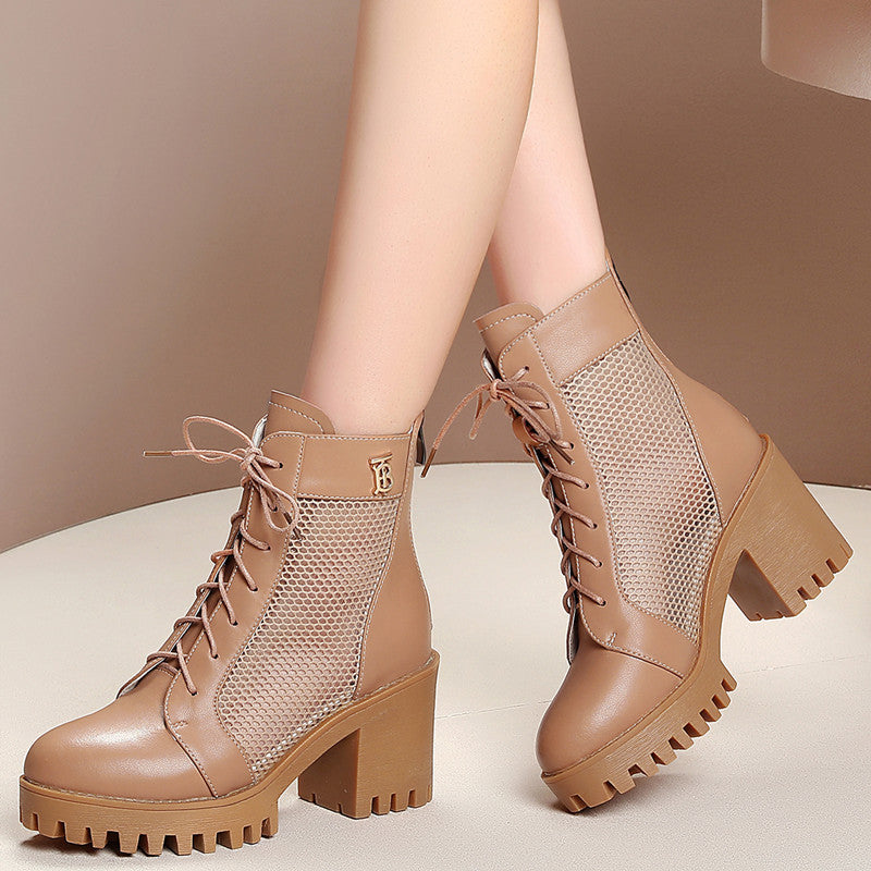 Spring High Mesh Chunky Platform Dr. Boots