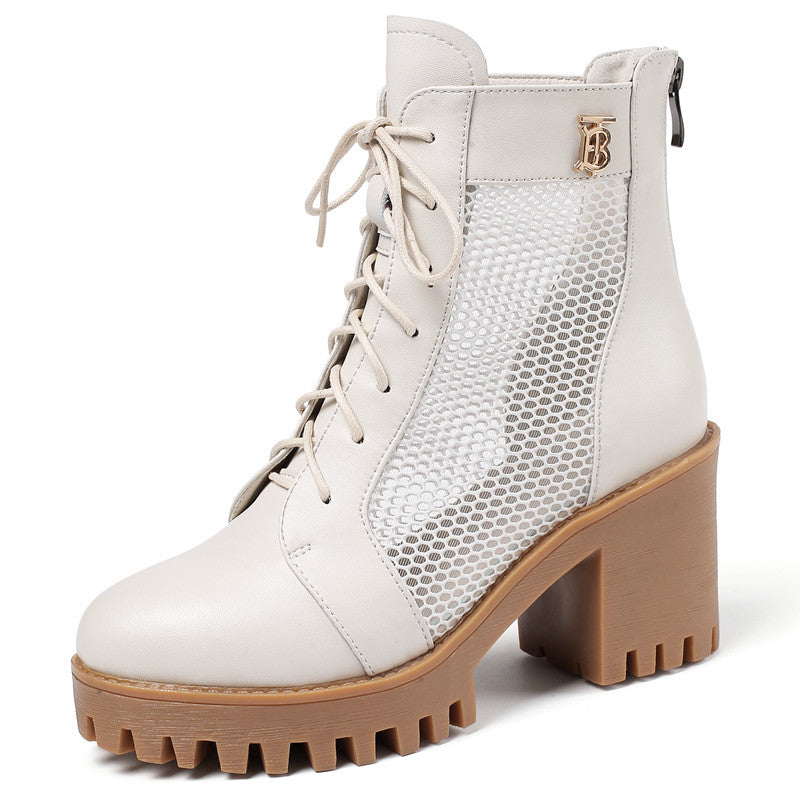 Spring High Mesh Chunky Platform Dr. Boots