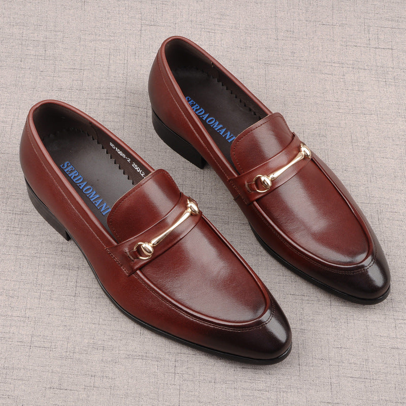 Men's British Trendy Business Slip-on Pumps Korean Casual Shoes