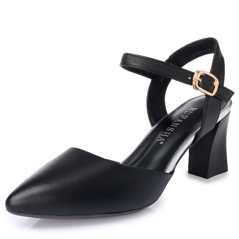 Women's High Buckle Chunky Soft Mother Closed Sandals