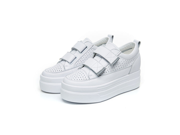 Women's Insole Muffin Cowhide Korean Style Fashion Casual Shoes