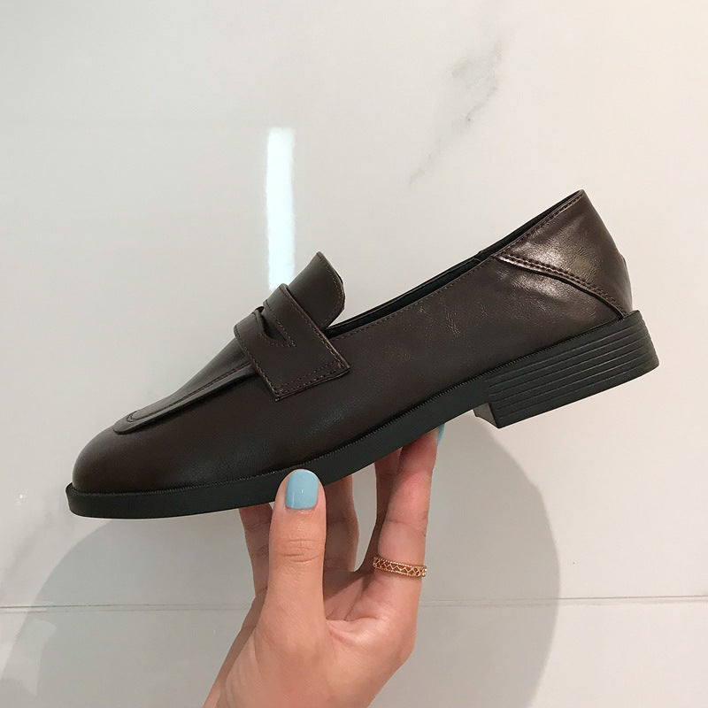 Women's Style Autumn Retro Flat Square Head Casual Shoes