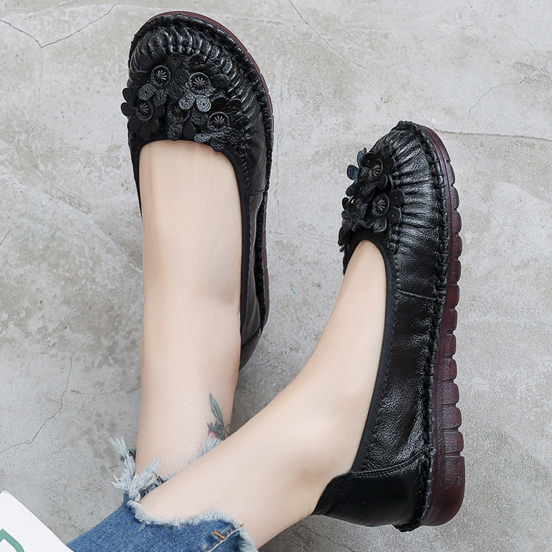 Women's Pumps Soft Comfortable Beef Tendon Bottom Leather Shoes