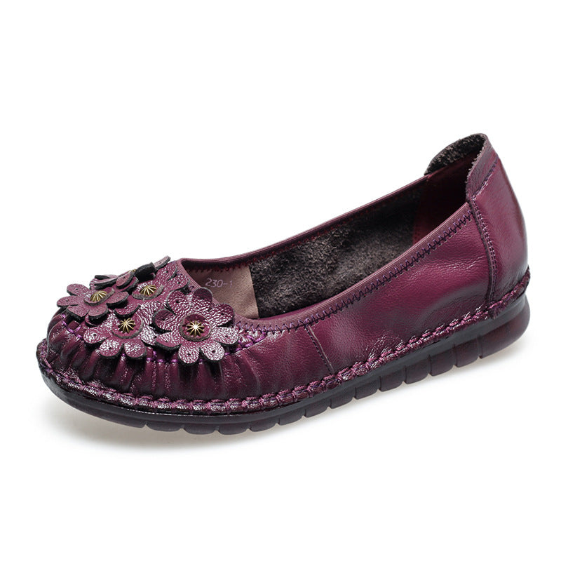 Women's Pumps Soft Comfortable Beef Tendon Bottom Leather Shoes