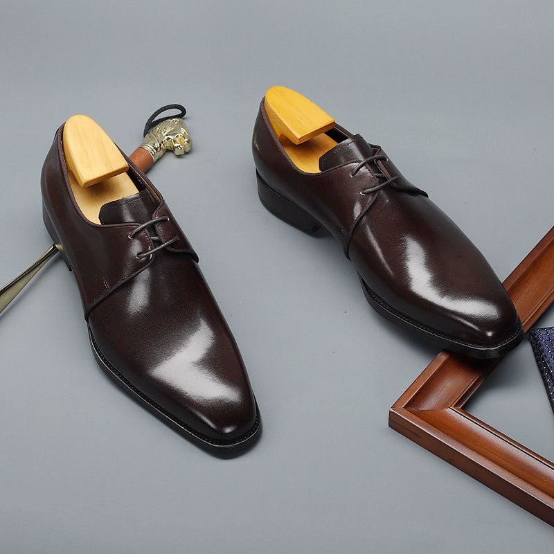 Men's Source Business Formal Derby Cowhide Plus Leather Shoes