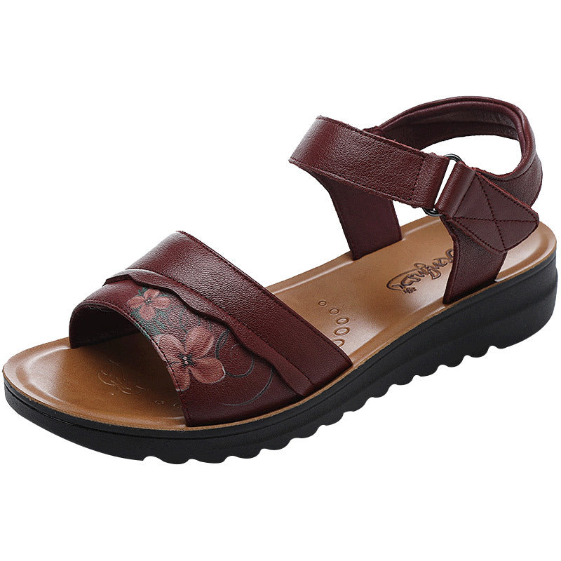 Women's Printed Velcro For The Old Soft Sandals