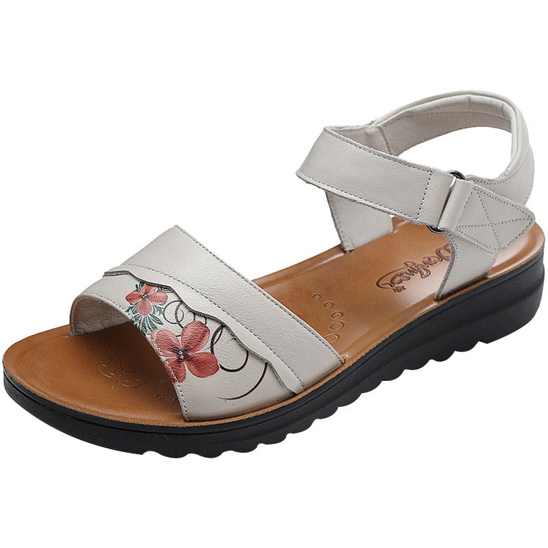 Women's Printed Velcro For The Old Soft Sandals