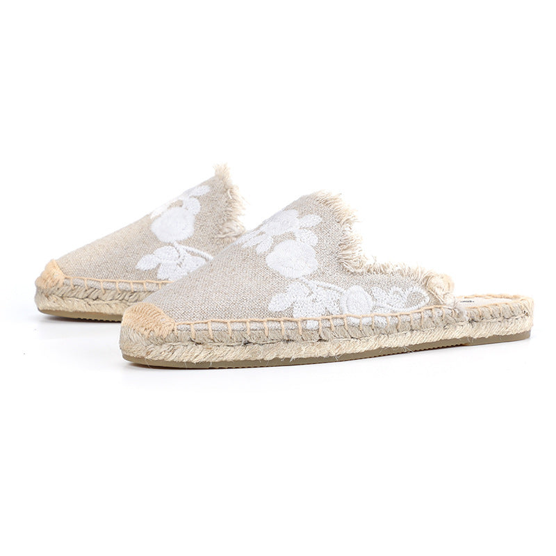 Women's Closed Toe Cotton Holiday Outdoor Embroidered Ethnic Slippers