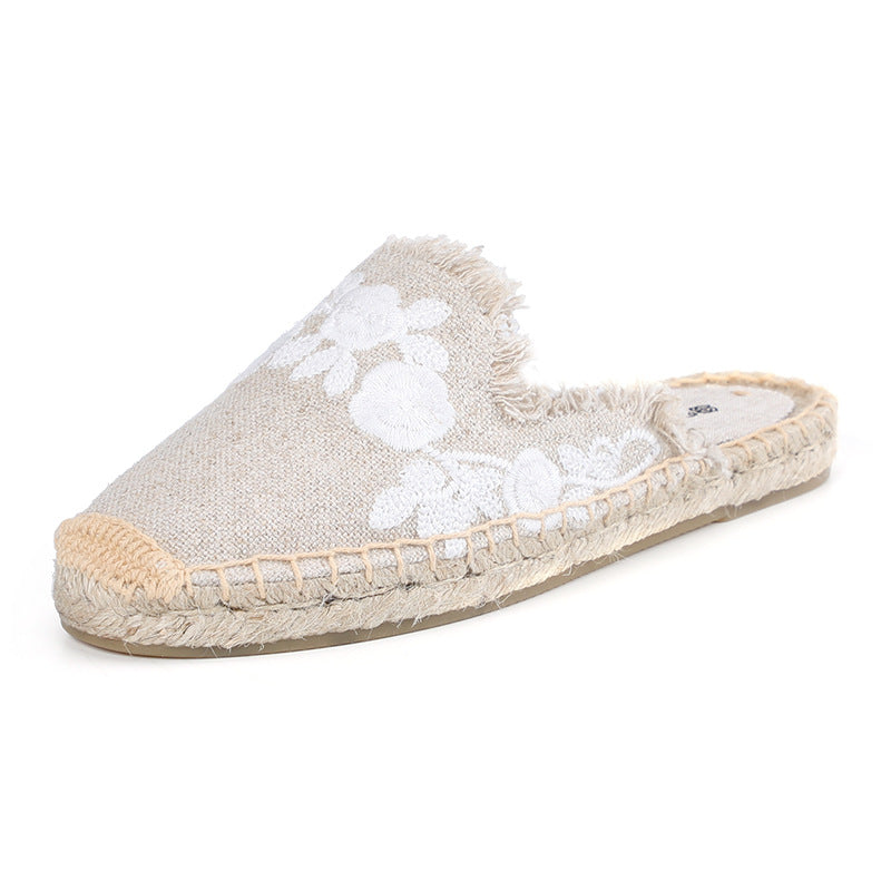 Women's Closed Toe Cotton Holiday Outdoor Embroidered Ethnic Slippers