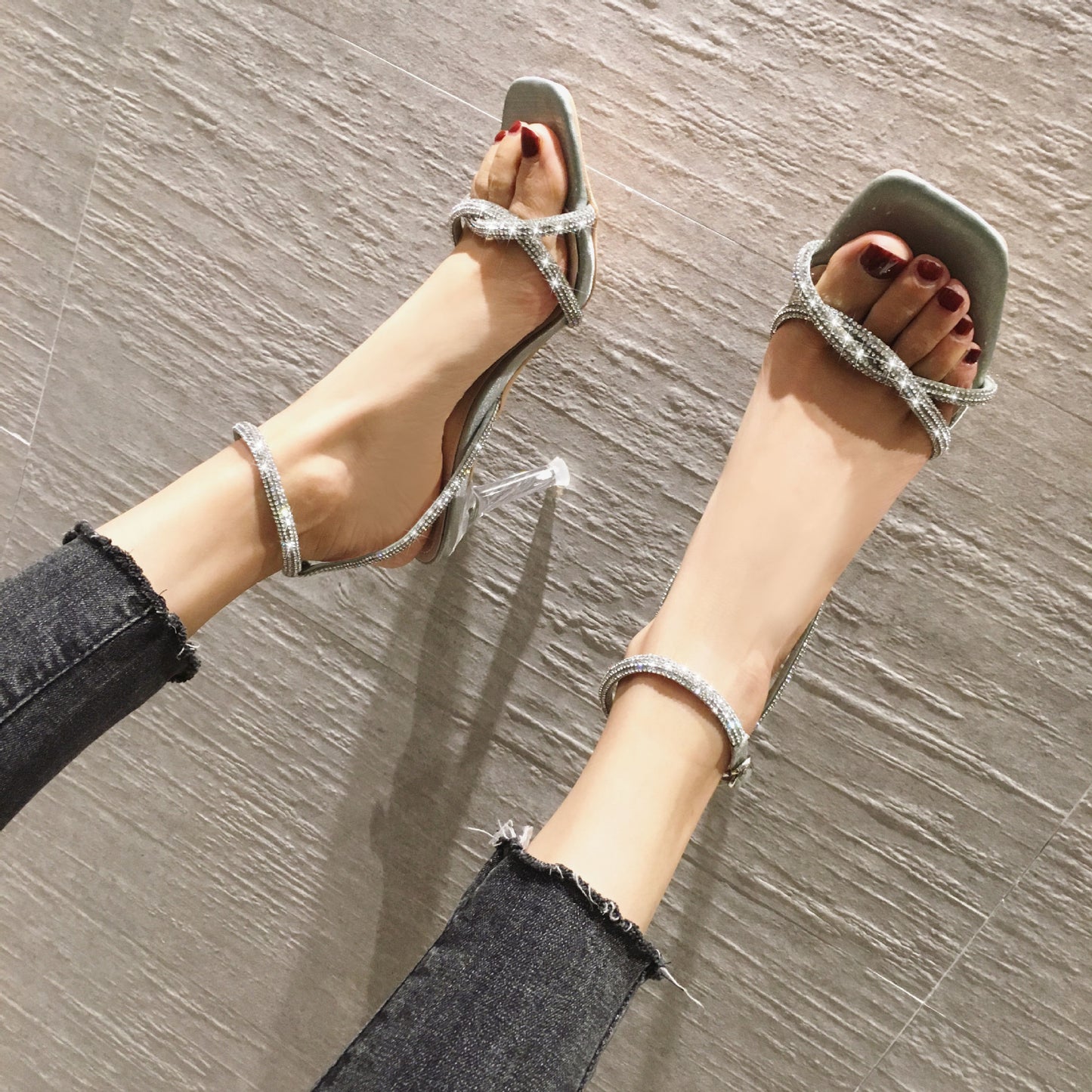 Women's Toe Stiletto Summer Stylish Rhinestone Girly Sandals