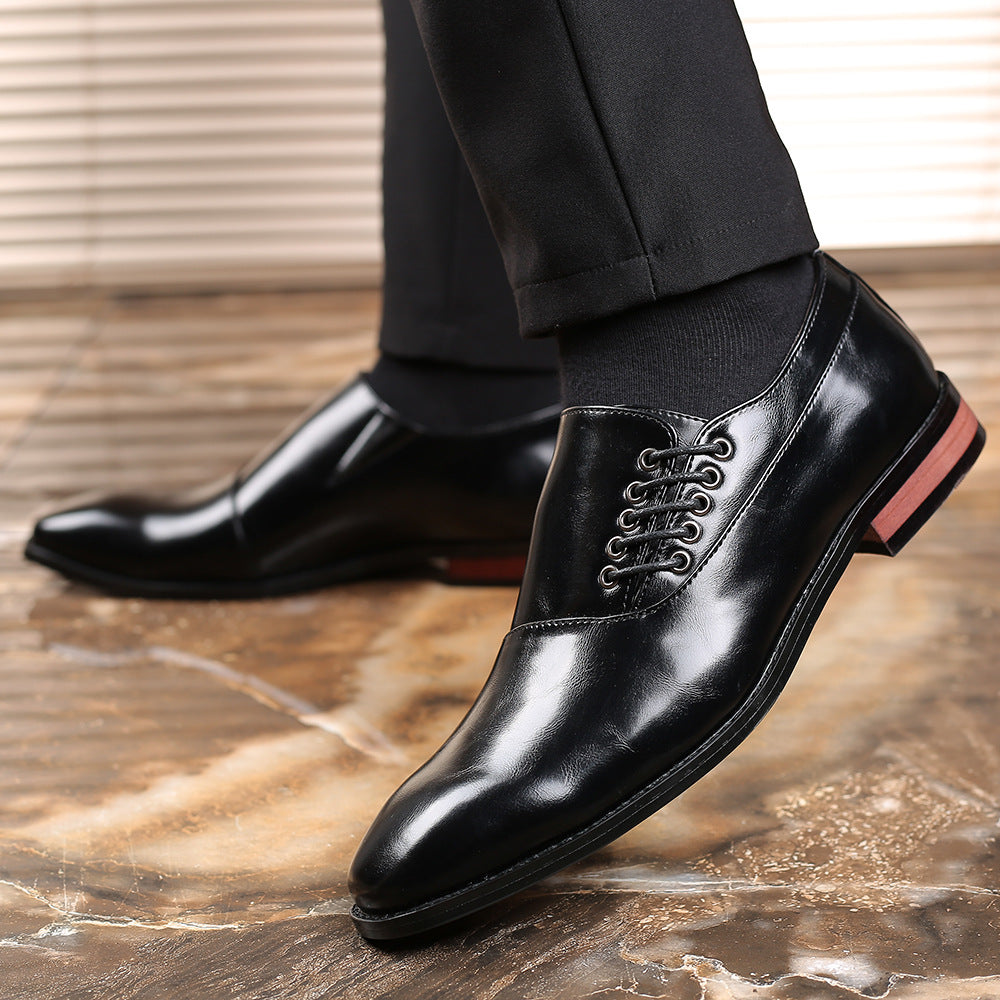 Men's British Style Fashion Trend Single Business Leather Shoes