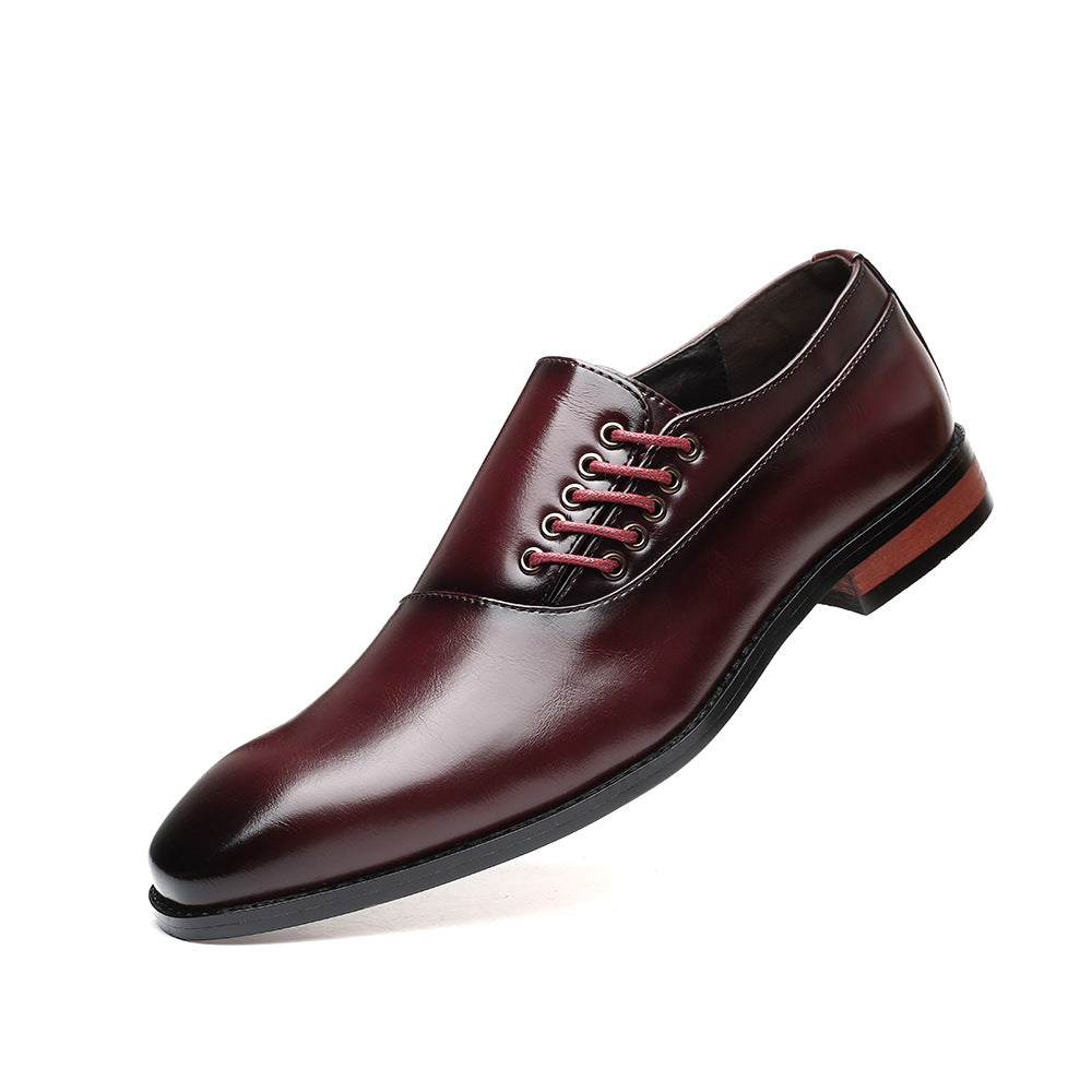 Men's British Style Fashion Trend Single Business Leather Shoes